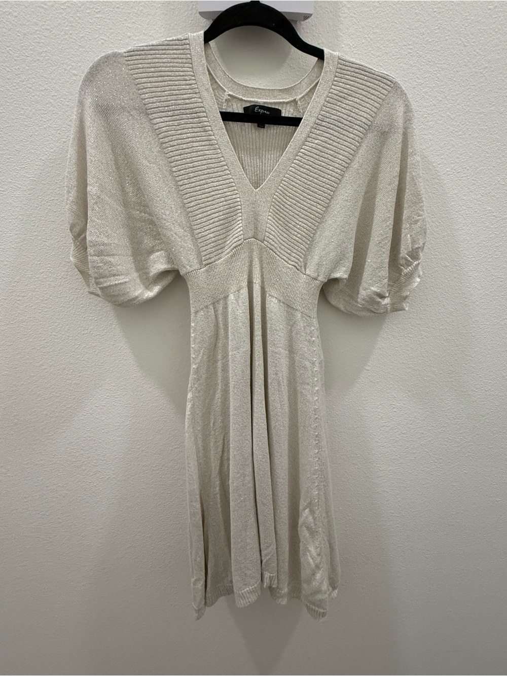 Y2K Express Cream V-Neck Midi Dress